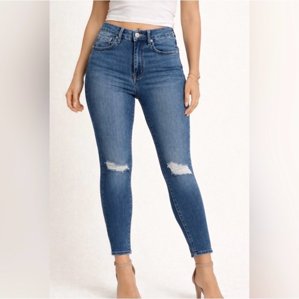 Good American Good Legs Always Fits Distressed Skinny Jeans Size 6-12